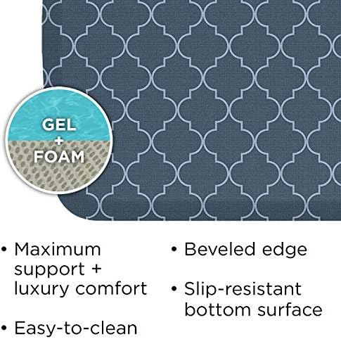 GelPro Elite Premier Anti-Fatigue Kitchen Comfort Floor Mat, 20x48, Trellis Deep Sea Stain Resistant Surface with Therapeutic Gel and Energy-Return Foam for Health & Wellness
