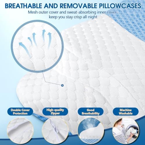 CHxxy Memory Foam Pillows, Cervical Pillow for Neck & Shoulder Pain Relief,