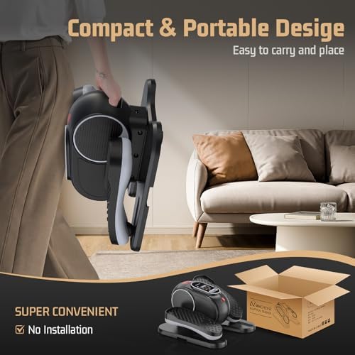 ANCHEER Under Desk Elliptical Machine - Electric Elliptical Leg Exerciser for Seniors with 12 Speeds & Remote Control, Portable Quiet Pedal Exerciser Machine for Home Office