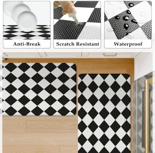 KIMODE Anti Fatigue Kitchen Mats for Floor,Farmhouse Rugs for Kitchen Floor