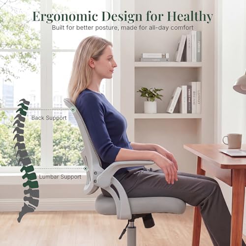 Home Office Desk Chair with Flip-up Armrest, Computer Chair