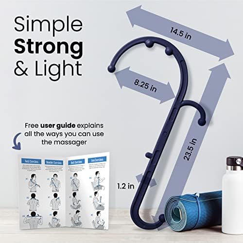 LiBa Back and Neck Massager Trigger Point Hook Therapy Tool Navy