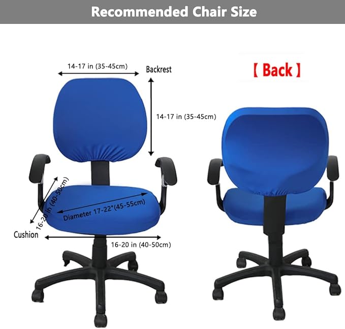 Melaluxe Office Chair Cover with Armrest Covers, Universal Stretch Desk Chair Cover, Computer Chair Slipcovers - Dark Gray