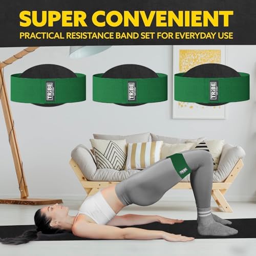 Fabric Resistance Bands for Working Out, 3-Pack for Legs and Glutes