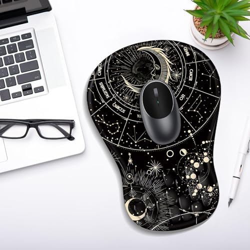 YIWEI Ergonomic Mouse Pad with Wrist Rest for Carpal Tunnel Pain Relief