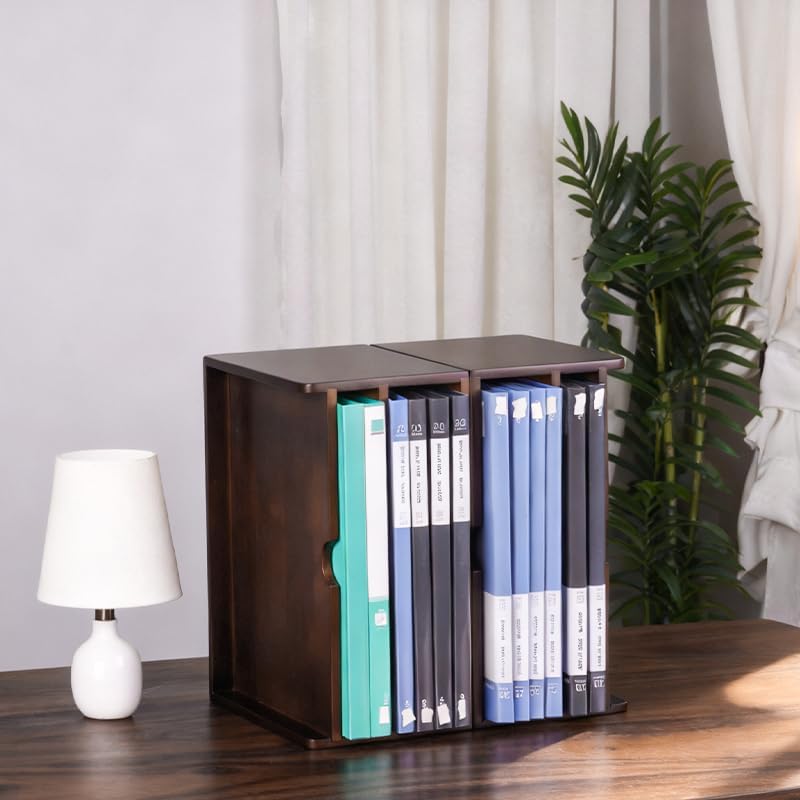 Wooden Desk Organizer with File Sorter, Stackable Paper Tray & Mail Holder