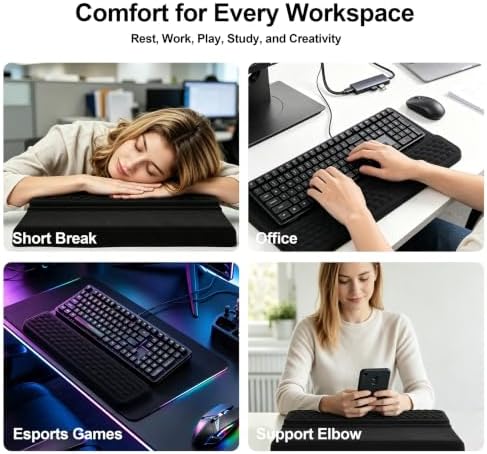Keyboard Stand with Wrist Rest, Ergonomic Memory Foam Support, Black