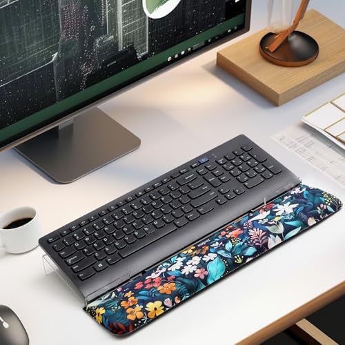 MEGREZ Acrylic Keyboard Stand with Memory Foam Wrist Rest