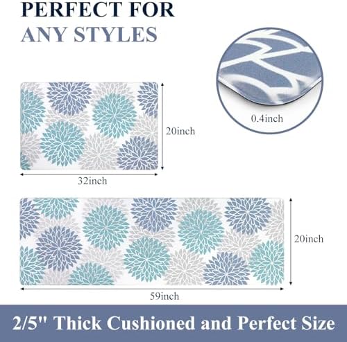 HEBE Anti Fatigue Kitchen Rugs Set of 2, Cushioned Kitchen Mats for Floor