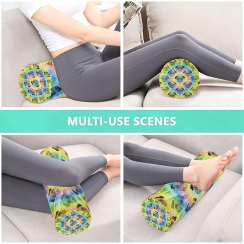 Decorative Bolster Pillow for Legs Massage Table Tie Dye Colorful