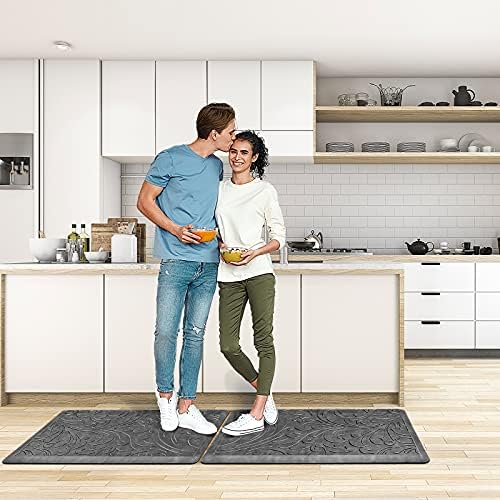 KMAT 2PCS Kitchen Mat Cushioned Anti-Fatigue Comfort Standing Mat Rug