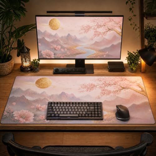 XXL Desk Mat 31.5x15.7 Inch Cherry Blossom Japanese Mouse Pad