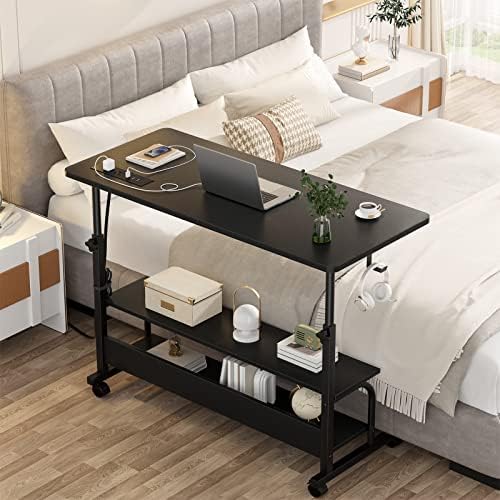 Armocity 39" Rolling Standing Desk with Charging Station for Couch Bed