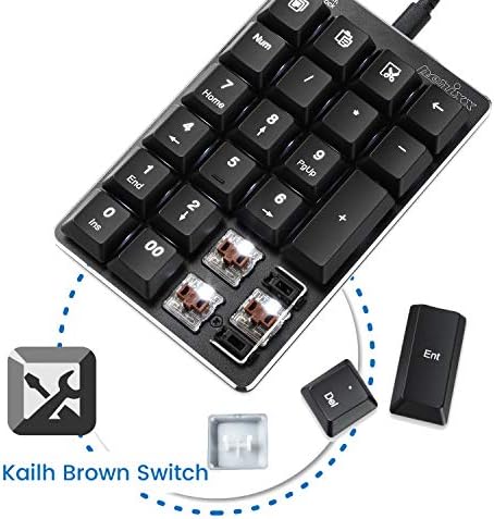 Perixx Wired Low Profile Ergonomic Mechanical Keyboard with Low Profile Mechanical Backlit Keypad