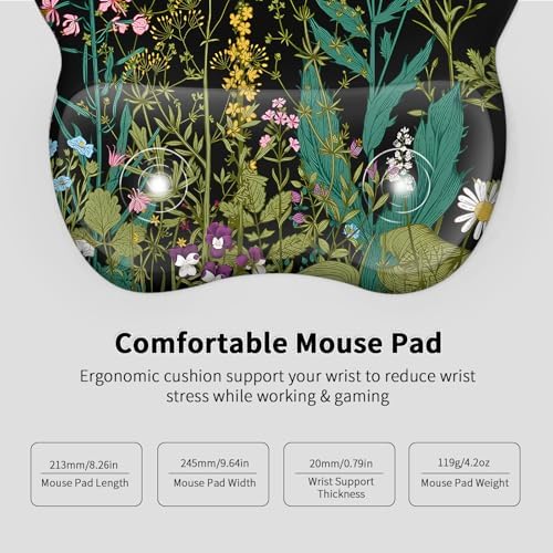 EooCoo Ergonomic Mouse Pad with Wrist Rest, Memory Foam Support Mousepad
