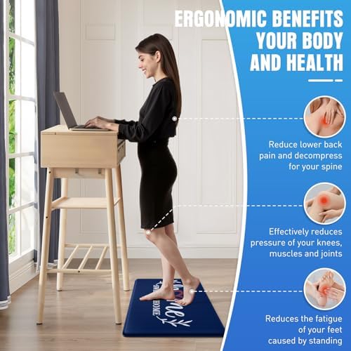 HappyTrends Kitchen Mat for Floor, 2PCS Anti-Fatigue Kitchen Rugs