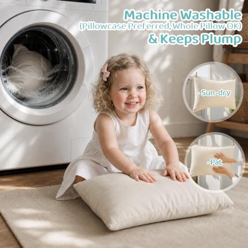 Adjustable Toddler Pillow for Ages 2-4 with Organic Cotton Pillowcase