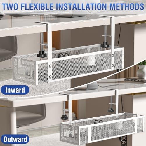 Cable Management Tray, 15.75" Under Desk Cable Management No Drill