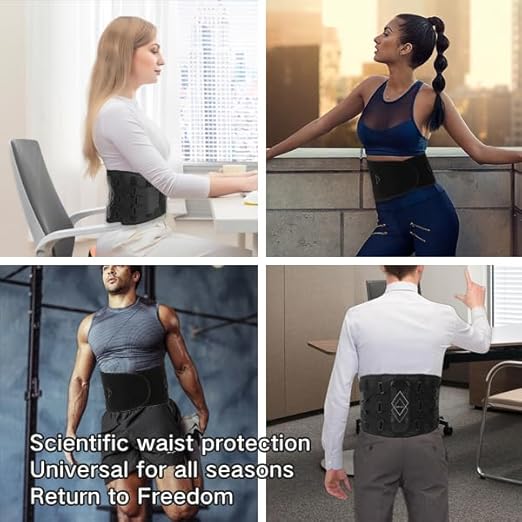 Back Brace for Lower Back Pain Women Men - 10x Maximum Compression and Adjustable - Lumbar Support Belt with 3D Pad - Ergonomic and Breathable 3D Material - for Herniated Disc,Sciatica (L)