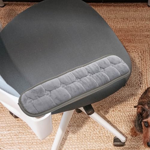 Angoily Office Chair Armrest Covers, 2Pcs Office Removable Arm Rest Covering, Gaming Computer Elastic Chair Armrest Desk Comfy Seat Hand Rest Protector for Home and Work Replacement (Grey)