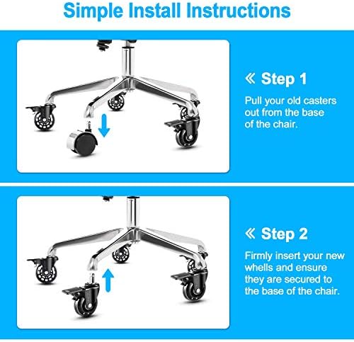 AGPtEK Locking Office Chair Casters with Brake, Heavy Duty, 2.5", Set of 5