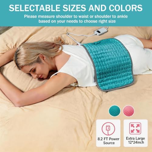 Cyan Heating Pad for Gifts Soothing Heat Therapy for Women & Men, Perfect Christmas, Mothers Day, Birthday Gifts fo r Her, Dad Gifts & White Elephant Gift, Cozy Stocking Stuffer for Men
