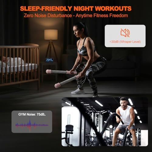 Adjustable Weighted Ropeless Battle Ropes for Home Gym, Heavy Duty Portable Workout Rope for Strength Building & Low-Impact Cardio, Fitness Equipment for Men & Women with HIIT Training
