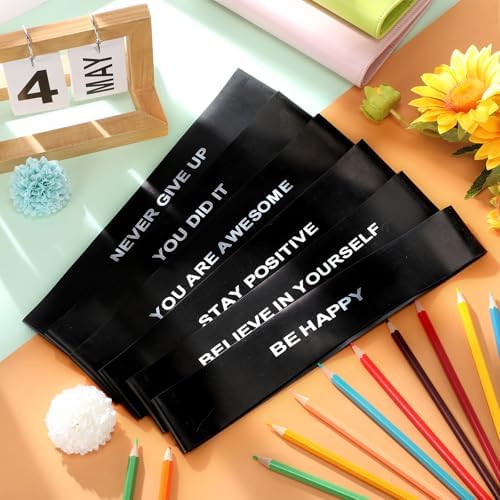 Libima 12 Pcs Classroom Chair Bands for Kids with Fidgety Feet Inspirational Stretchy Resistance Fidget Chair Bands with Sensory Needs Flexible Seating for School Students(Black,1.1mm)