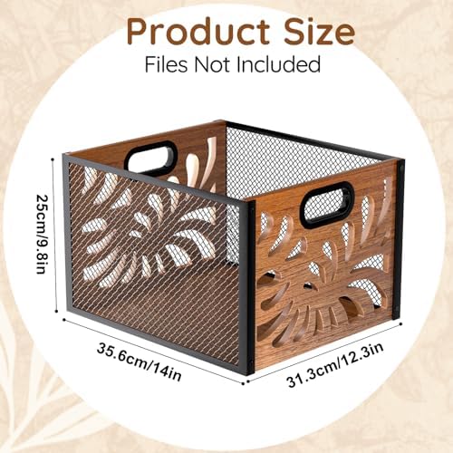 Wood File Box,Hanging File Organizer,File Storage Box Bin for Letter Size