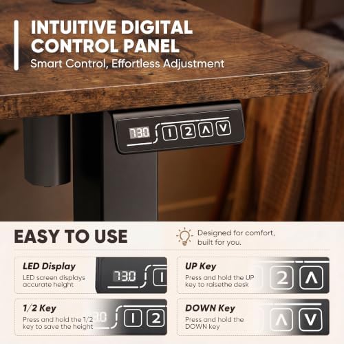 Furmax 48 Inches Electric Height Adjustable Standing Desk Home Office Desk