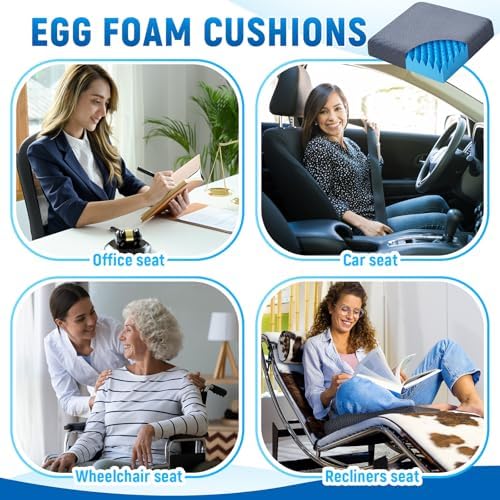 Geiserailie Tufted Furry Recliner Seat Cushion Egg Chair Cushion with Non-Slip Cover Foam Pad Set for Recliner Chair 4" Thickseat Cushions for Relieve Back Foam Seat Accessories Pad