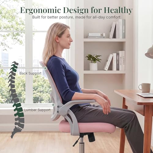Home Office Desk Chair with Flip-up Armrest, Computer Chair
