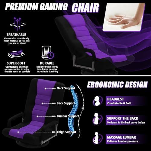 Swivel Gaming Chair 2PACK Video Game Chairs w/6 Adjustable Postion