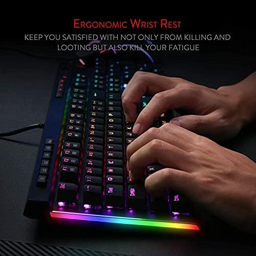 Redragon K580 Wired RGB Mechanical Gaming Keyboard, Macro Key & Media Wheel