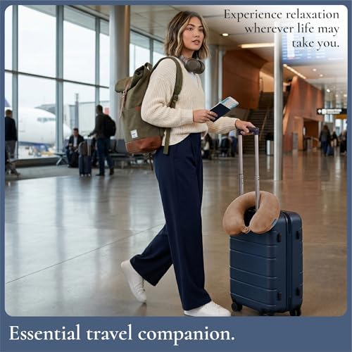 Brookstone Travel Neck Pillow Lightweight U-Shaped Memory Foam Pillow
