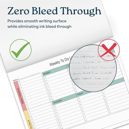 Weekly Planner Pad 52 Tear-Off Sheets Undated 8.5 x 11 Desk Pad