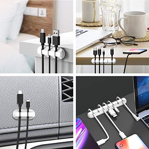 INCHOR Cord Organizer for Desk, White Cable Organizer Cable Clips 2 Pack