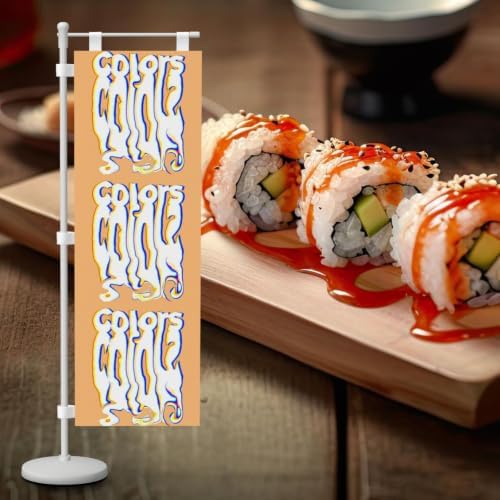 Melting Colors Colorful Deluxe Desk Flag Set, 12 x 4 Inch Miniature Table Flag with 14" Pole & Stand Base