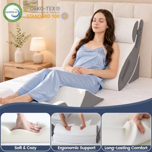WSOFRALC 5PCS Orthopedic Wedge Pillow Set for After Surgery