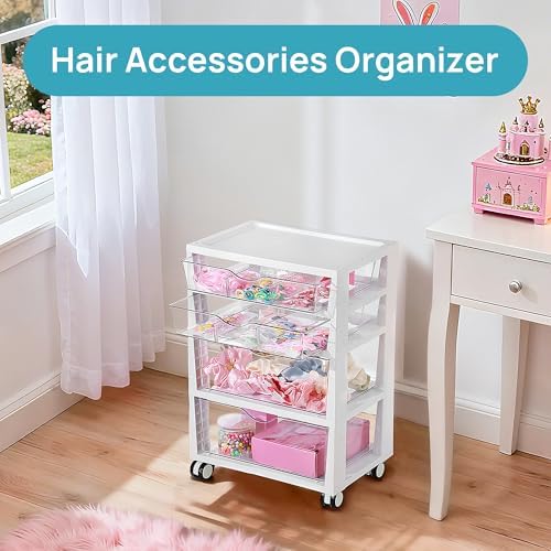 Vtopmart 4-Tier Plastic Drawer Storage Rolling Cart with Wheels