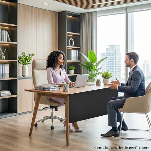 48" Under Desk Privacy Panel Self-Adhesive Modesty Panel 600D Heavy Duty Desk Skirt Privacy Divider for Office Home or Standing Workstation Concealer Shield