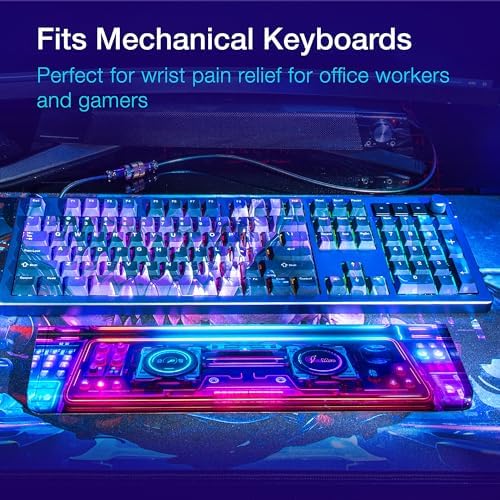 GUNMJO Acrylic Keyboard Wrist Rest, Shark, for TKL Computer Keyboard and Mechanical Keyboard, Comfortable, Ergonomic for Easy Typing, 14x3 inches/18mm Thick