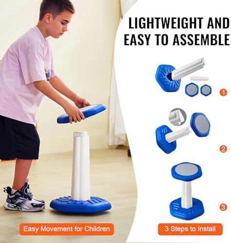 VEVOR Kids Wobble Chair (17.7-inch High), Active Chair with Sponge Cushion, Wobble Stool Improves Focus, Posture and Calm Children, Ideal for Schools and Home, Age 7-14, Blue