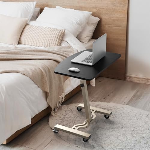 Le Crozz Mobile Height Adjustable Laptop Rolling Cart, Espresso