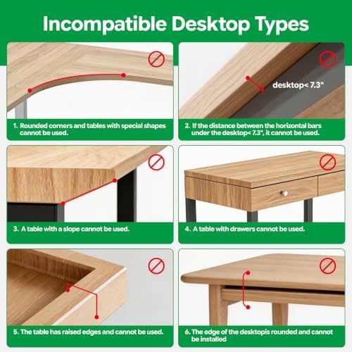 Black C-Clamp Under Desk Adjustable Carbon Steel Storage Organizer