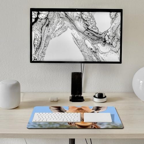 Animal Giraffe Stretching Head Long Neck Closeup Cute Large Mouse Pad Gaming Mousepad Desk Pad for Keyboard and Mouse Mat Non-Slip Base 30x60cm, Style