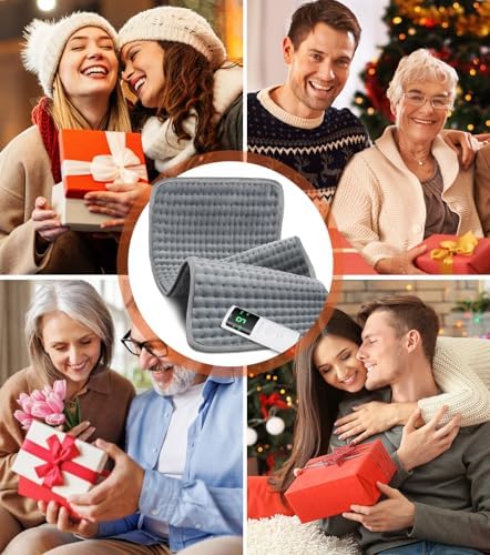 Heating Pad for Back Pain, 17''×33'' Electric Heating Pad with 9 Heat Settings & 4 Timers Auto Shut Off, Extra Large Heating Pad for Period Cramps & Sore Muscles, Machine Washable, Dry & Moist Heat