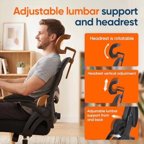 Ergonomic Office Chair 400 lbs Mesh Desk Chair with Headrest