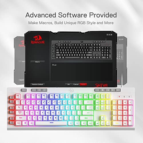 Redragon K512 RGB Membrane Gaming Keyboard, 6 Macro Keys & Easy Media Wheel