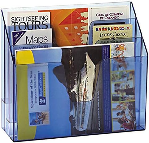 Acrimet Horizontal Triple File Folder Organizer Sorter, Letter, Clear Blue